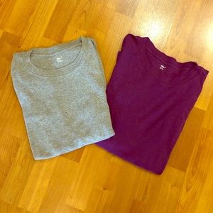 GAP Longsleeve Supersoft Shirt - Plum & Grey -SZ M